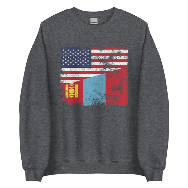 Mongolia USA Flag Sweatshirt