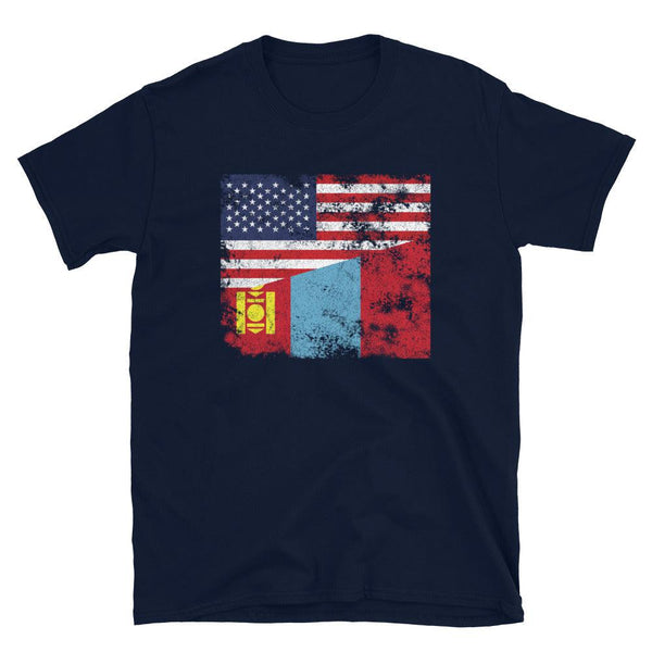 Mongolia USA Flag T-Shirt