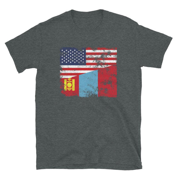 Mongolia USA Flag T-Shirt