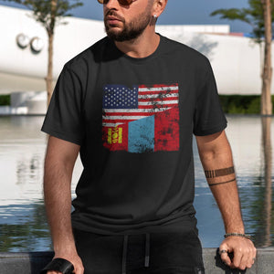 Mongolia USA Flag T-Shirt