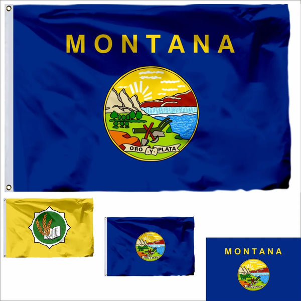 Montana State Flags - 90x150cm(3x5ft) - 60x90cm(2x3ft)