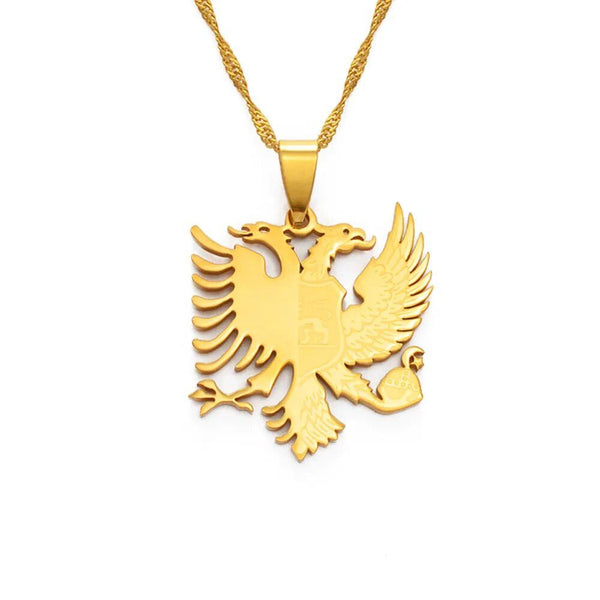 Necklace With Shenja E Flamurit Albanian Eagle Gold Plated & Silver |  Fruugo SA