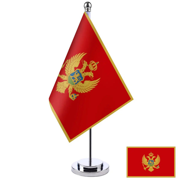 Montenegro Desk Flag - Small Office Table Flag