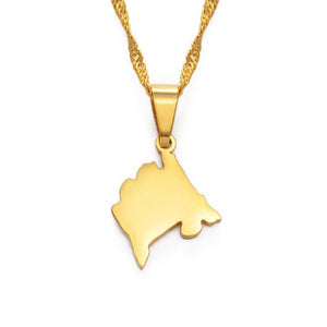 Montenegro Map Necklace