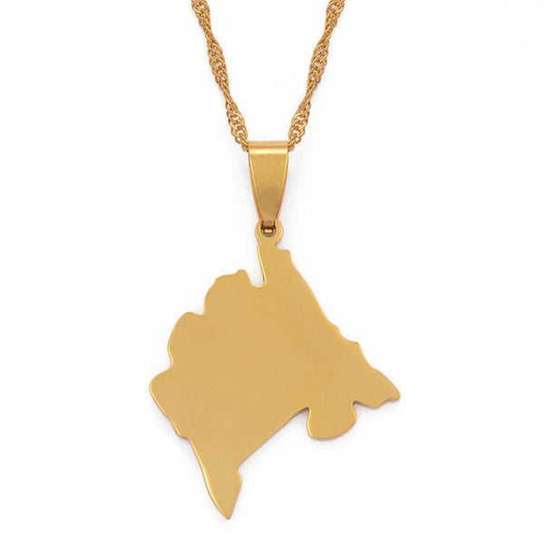 Montenegro Map Necklace