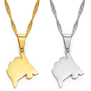 Montenegro Map Necklace