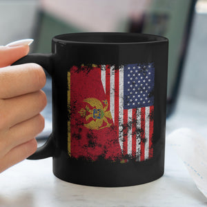Montenegro USA Flag - Half American Mug