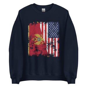 Montenegro USA Flag - Half American Sweatshirt
