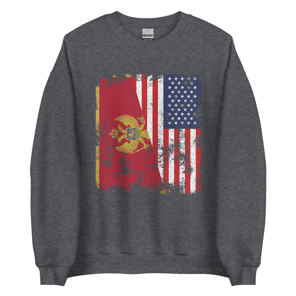 Montenegro USA Flag - Half American Sweatshirt