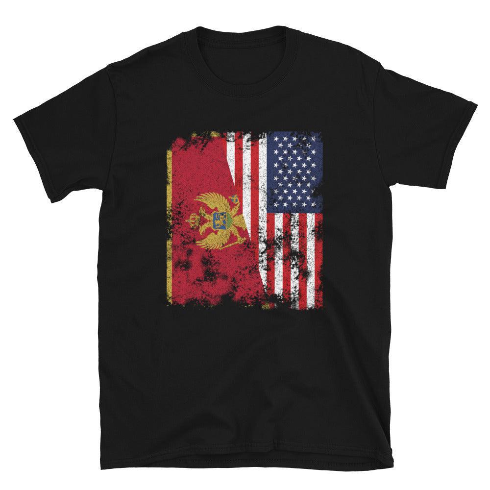 Montenegro USA Flag - Half American T-Shirt