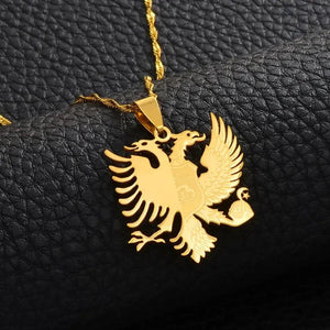 Montenegro and Albania Eagle Pendant Necklace