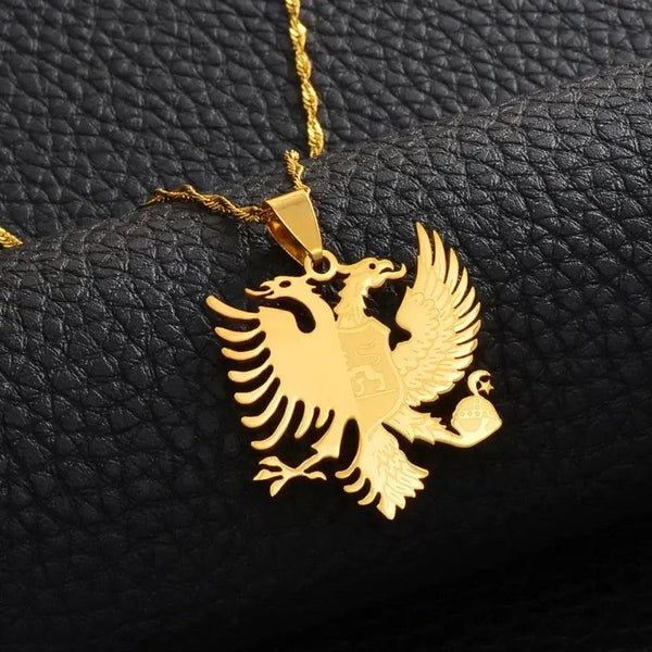 Montenegro and Albania Eagle Pendant Necklace