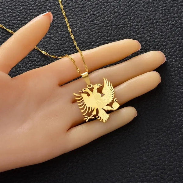 Montenegro and Albania Eagle Pendant Necklace