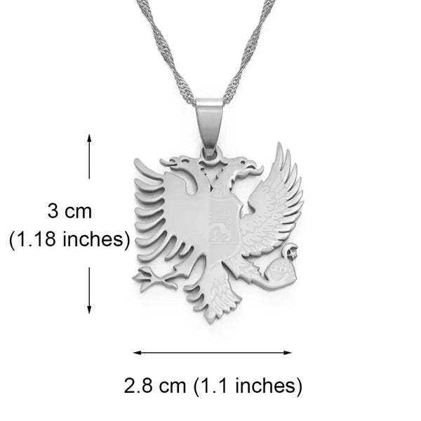 Montenegro and Albania Eagle Pendant Necklace