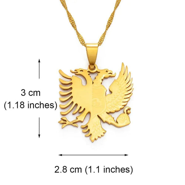 Montenegro and Albania Eagle Pendant Necklace