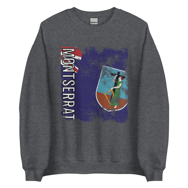 Montserrat Flag - Distressed Flag Sweatshirt