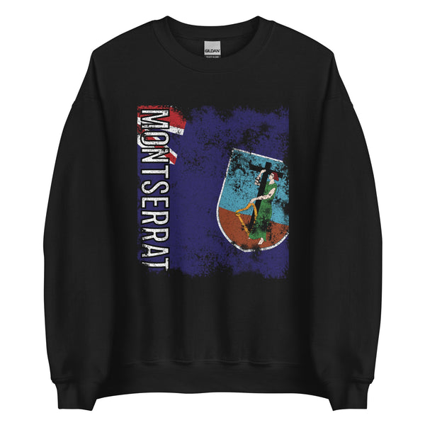 Montserrat Flag - Distressed Flag Sweatshirt