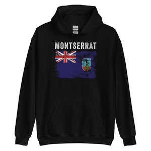 Montserrat Flag Distressed Hoodie