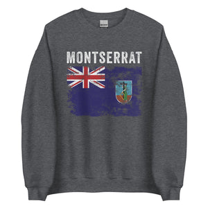 Montserrat Flag Distressed Sweatshirt