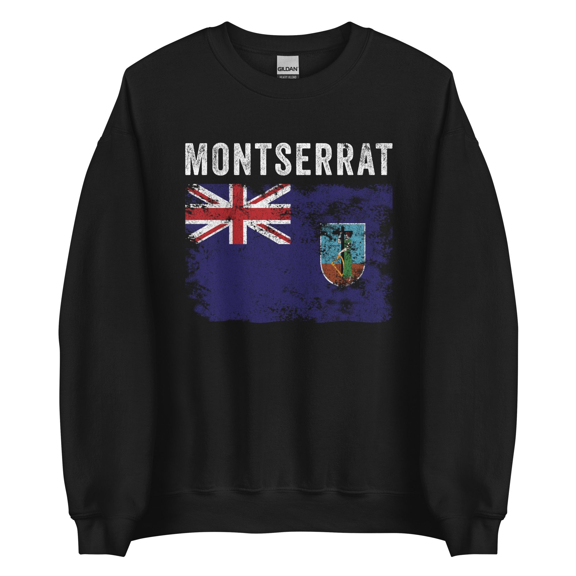 Montserrat Flag Distressed Sweatshirt