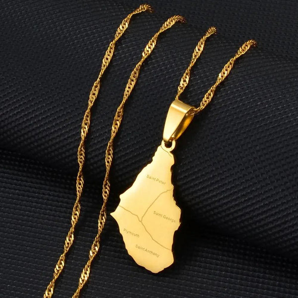 Montserrat Map Necklace