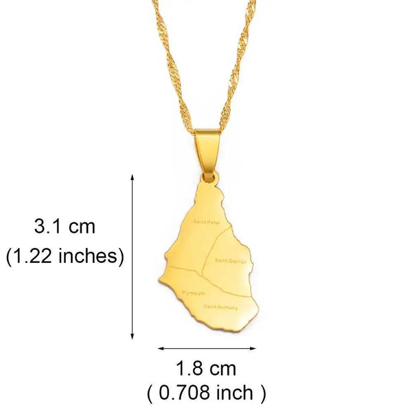 Montserrat Map Necklace