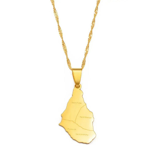 Montserrat Map Necklace