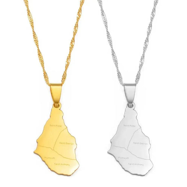 Montserrat Map Necklace