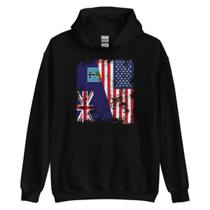 Montserrat USA Flag - Half American Hoodie