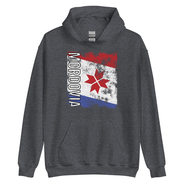 Mordovia Flag - Distressed Flag Hoodie