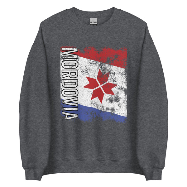 Mordovia Flag - Distressed Flag Sweatshirt