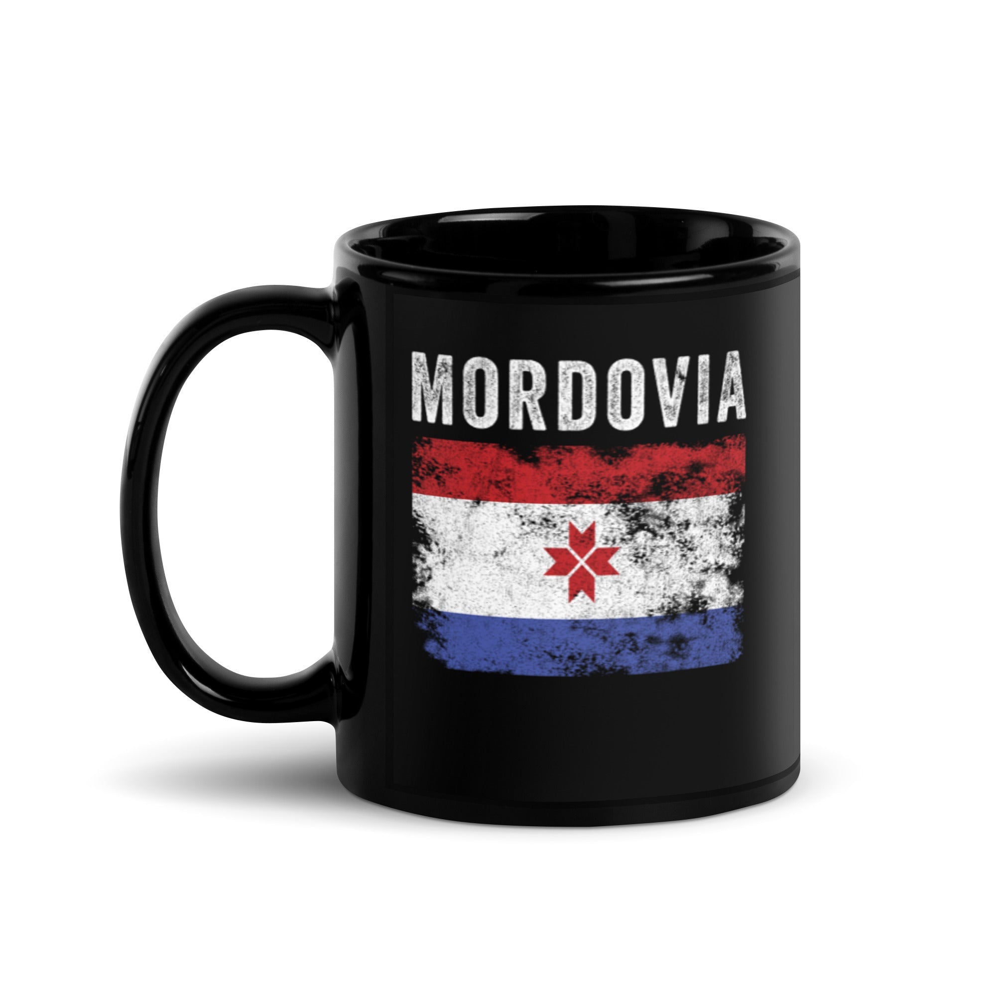 Mordovia Flag Distressed - Mordvin Flag Mug