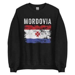 Mordovia Flag Distressed - Mordvin Flag Sweatshirt