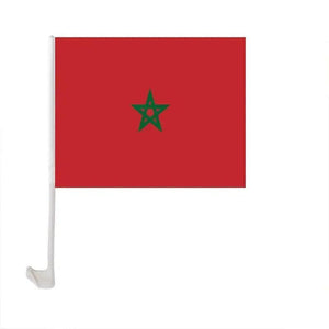 Morocco Car Flag with Window Clip and Pole - Flag for Car Window