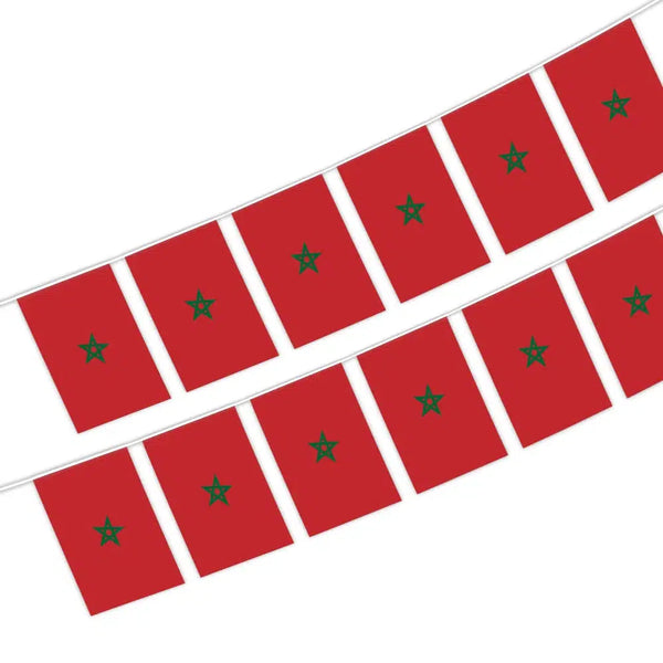 Morocco Flag Bunting Banner - 20Pcs