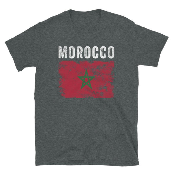 Morocco Flag Distressed - Moroccan Flag T-Shirt