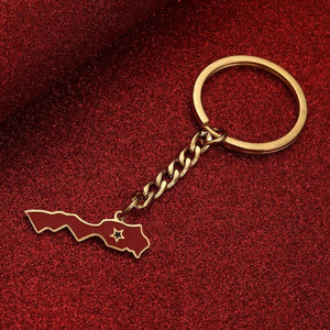 Morocco Flag Map Keychain