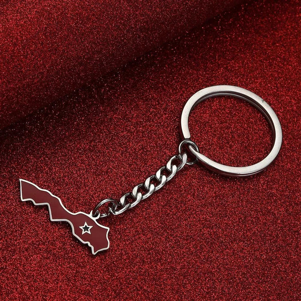 Morocco Flag Map Keychain