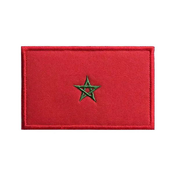 Morocco Flag Patch - Iron On/Hook & Loop Patch