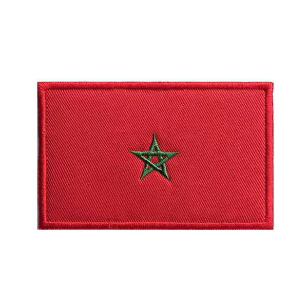 Morocco Flag Patch - Iron On/Hook & Loop Patch