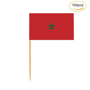 Morocco Flag Toothpicks - Cupcake Toppers (100Pcs)