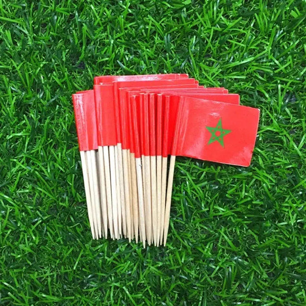 Morocco Flag Toothpicks - Cupcake Toppers (100Pcs)