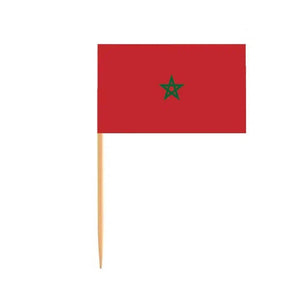 Morocco Flag Toothpicks - Cupcake Toppers (100Pcs)