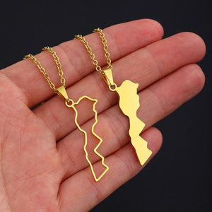 Morocco Map Necklace