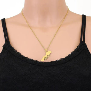 Morocco Map Necklace