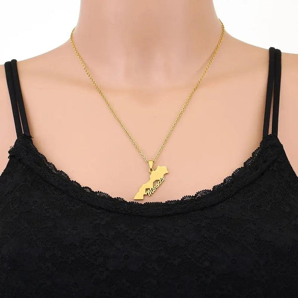 Morocco Map Necklace