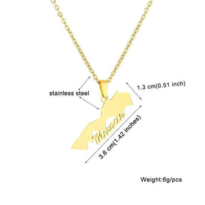 Morocco Map Necklace