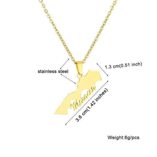 Morocco Map Necklace
