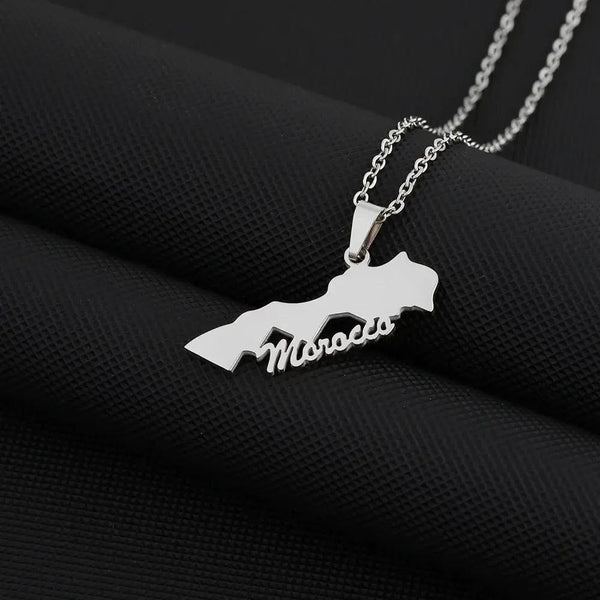Morocco Map Necklace