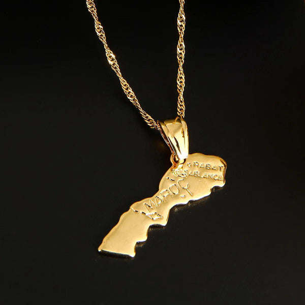 Morocco Map Necklace